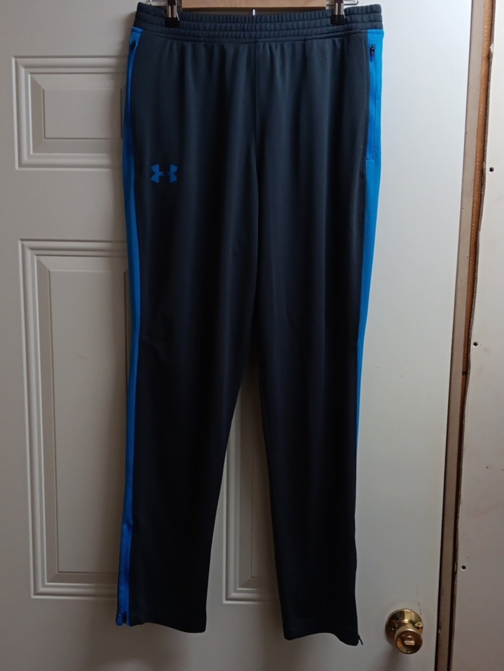 Under Armour Men's Black Joggers with Blue Side Panels